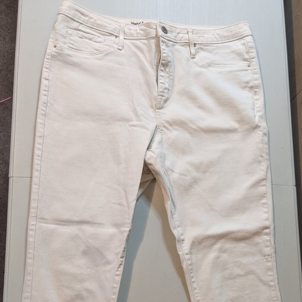 Mossimo Denim High Rise Jegging Crop Jeans Women's Size 14/32R White Light Wash